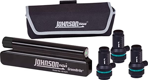Johnson Level & Tool 40-6211 - Láser De Alineación De Polea Magnética Con Tecnología Greenbrite Rango De 50 Pies Verde 1 Láser