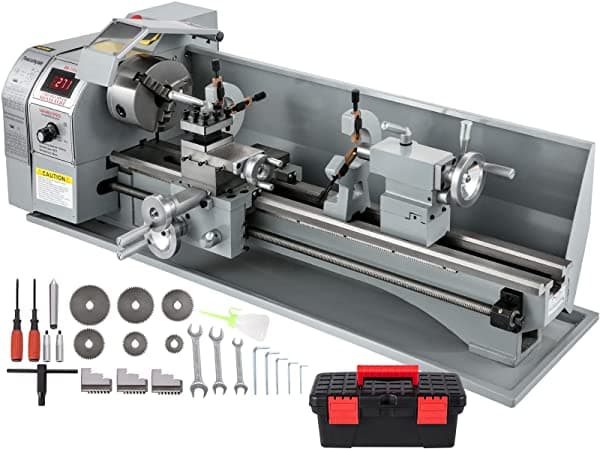 Vevor Metal Lathe 8.7 X 29.5 Pulgadas 220 X 750 Mm Mini Toque De Metal 750W Infinitamente Variable Velocidad Mini Máquina De Torno Led Pantalla Contad