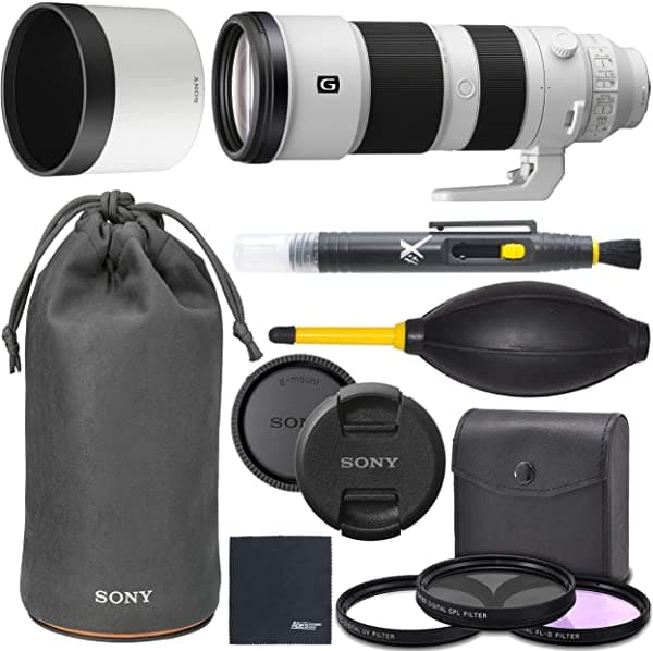 Sony FE 200-600mm f/5.6-6.3 G lente OSS full frame (SEL200600G) + AOM Bundle Package Kit - Version Internacional (1 ano AOM Wty) SN200600G515JK
