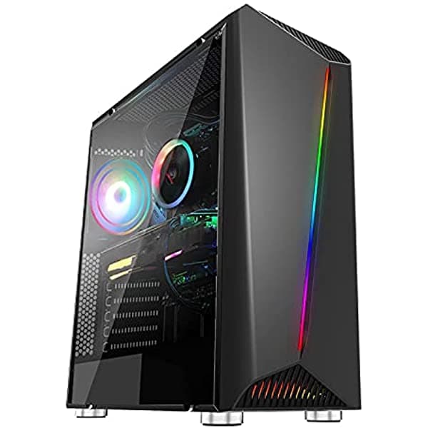 Ssrotho Gaming PC Tower Windows 10 Pro computadora de escritorio empresarial GeForce GT 1030 2GB GDDR5 Intel Quad-Core i5 3.2GHz 8GB RAM 256GB SSD + 1TB HDD RGB adaptador WiFi