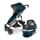 Uppababy Cruz V2 Cochecito - Finn (Deep Sea/Silver/Chestnut Leather) + Cuna - Finn (Deep Sea/Silver) 0420-CRZ-NA-FIN/0920-BAS-NA-FIN
