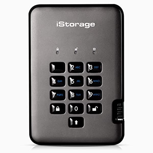 Disco Istorage Ashur Pro2 Ssd 1Tb Unidad De Estado Sólido Segura - Certificado Fips Nivel 3 - Protección Mediante Contraseña Resistente Al Polvo Y Al Agua Cifrado De Hardware De Grado Militar Is-Dap2-256-Ssd-1000-C-X
