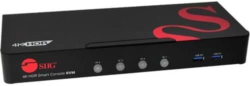Siig Conmutador Kvm Hdmi 2.0 4K Hdr De 4 Puertos Consola Inteligente Con Usb 3.0 Multi-Media (Ce-H25611-S1)