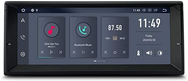 Xtrons 10.25 pulgadas pantalla táctil estéreo para auto Android 10.0 Hexa Core 4 GB RAM 64 ROM receptor multimedia 4K reproductor de video navegación GPS compatible con Android Auto aptX DVR cámara de retroceso OBD WiFi para BMW E39 PQ1039BL