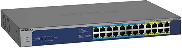 Netgear Conmutador Poe No Administrado Gigabit Ethernet De 16 Puertos (Gs516Up) - Con 8 Poe+ Y 8 Poe++ 380W Montaje En Escritorio/Rack Y Protección Prosafe De Por Vida GS524UP-100EUS