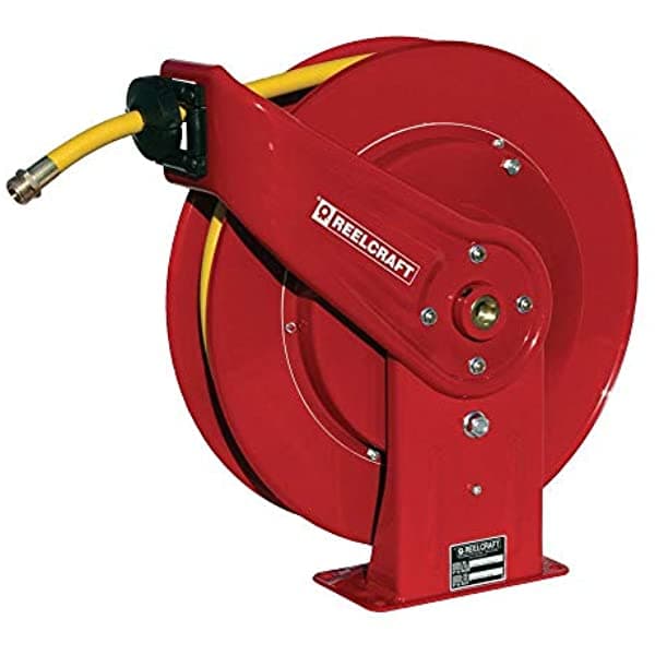 Reelcraft 7850 Olpsw57 Carrete De Manguera De Jardín Accionado Por Resorte De 1/2 Pulgadas Por 50 Pies Para Agua