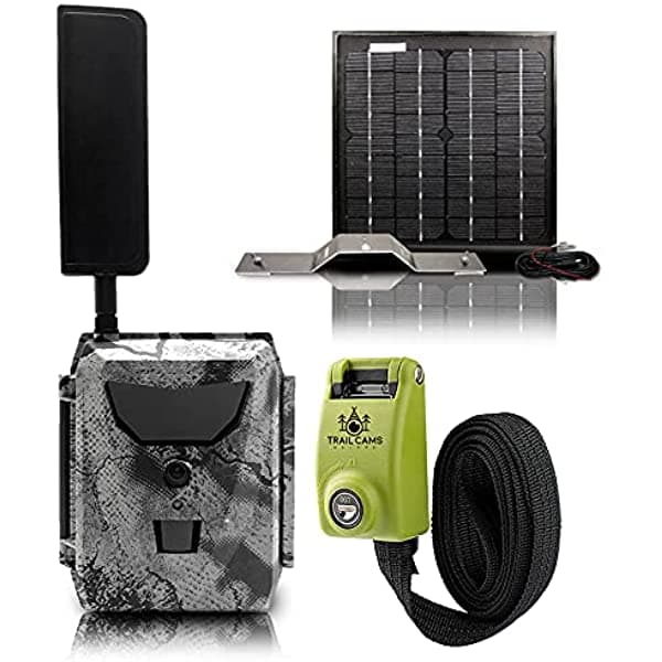 HCO Outdoor Products Spartan Golive - Cámara De Exploración Celular Con Cámara Espartana Kit De Panel Solar Y Correa Reforzada De Acero (Verizon 4G/Lte)