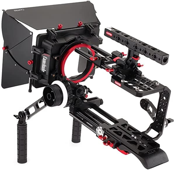 Camtree Hunt - Kit De Montaje De Hombro Profesional Para Blackmagic Ursa Mini 4K/ Pro 46 K | Caja Mate Enfoque De Seguimiento Con Jaula Con Asa Superior + Placa De Cola De Milano Para Montaje Rápido De Trípode (Ch-Bmum-Sk)