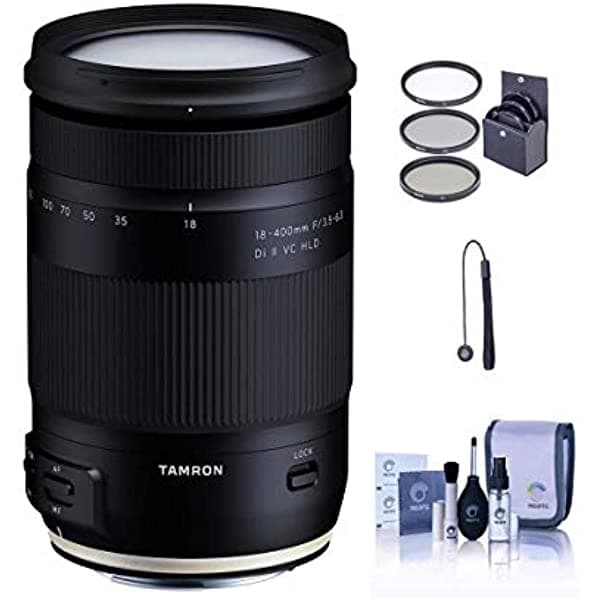 Tamron 0.709-15.748 In F/3.5-6.3 Di Ii Vc Hld Lente Para Canon Ef - Paquete Con Kit De Filtro De 2.835 In Kit De Limpieza Capstrap 18-400mm