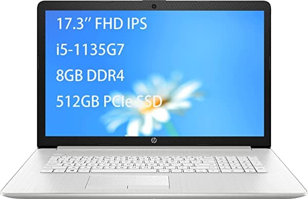Hp Laptop Antirreflejo Fhd Ips De 17.3 Pulgadas Intel Quad-Core I5-1135G7 Hasta 4.2 Ghz 8 Gb Ddr4 512 Gb Pcie Nvme Ssd Wifi Bluetooth Cámara Web Hdmi Unidad Óptica Lector De Tarjetas Multimedia Windows 10 S Abys Mouse Pad 17-by