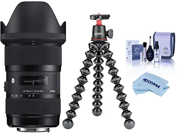 Sigma 18-35 Mm F 1.8 Dc Hsm Art Lente Canon Ef Bundle Joby Gorillapod Kit 3K Kit De Limpieza Negra Microfibra