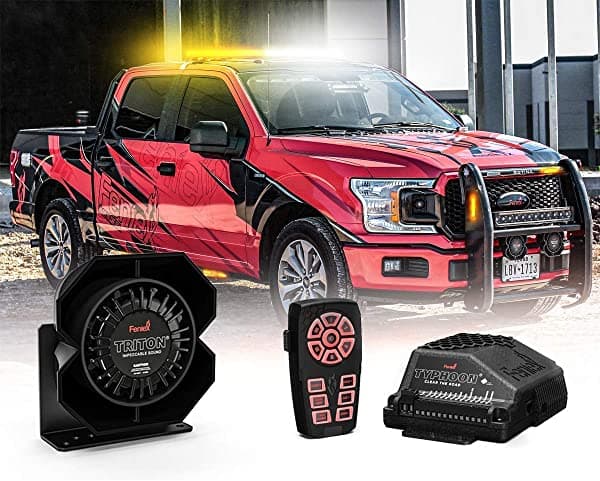 Feniex Typhoon De Mano 100 Watt Siren & Controlador Triton 100W Siren Parlante Bundle