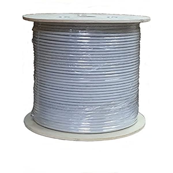 Sunnytech Cable S-Ftp A Granel Cat7 De 1000 Pies 1200 Mhz Awg 23/1 Sólido 10Gbase-T Data Ul/Etl/Ghmt Cat7 Certificado (Con Enchufe 20 Tapón De Maletero) KF-7TCO1000F-GYL1