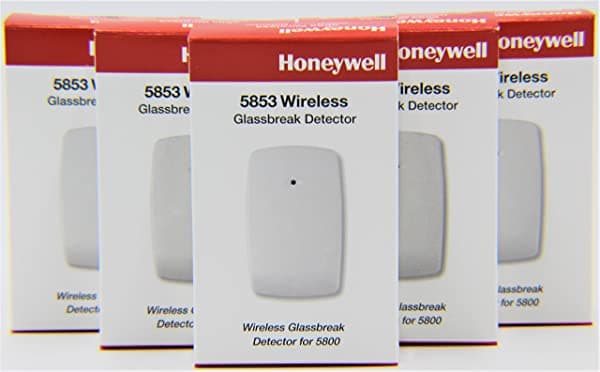 Honeywell 5853 - Detector Inalámbrico De Vidrio Con Cinta De Montaje 5853 w/ Tape 5 Pack