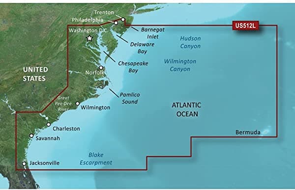 Garmin Vus512L Mid Atlantic Bluechart G2 Vision "Categoría De Producto Cartografía - Garmin/Bluechart G2 Vision Us - Microsd/Sd" 010-C0741-00