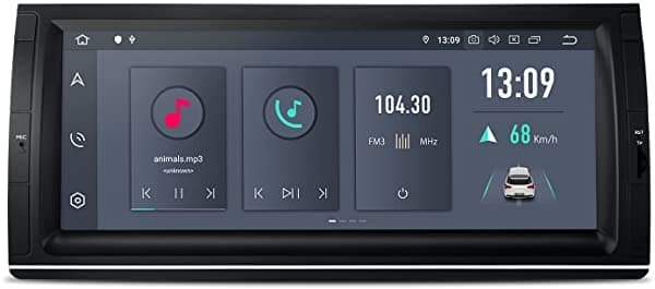 Xtrons 10.25" pantalla táctil estéreo para auto radios Android 10 Hexa Core 4 GB RAM 64 GB ROM receptor multimedia 4K reproductor de video navegación GPS compatible con Android Auto aptX DVR cámara de retroceso OBD para BMW X5 E53 PQS1053BL