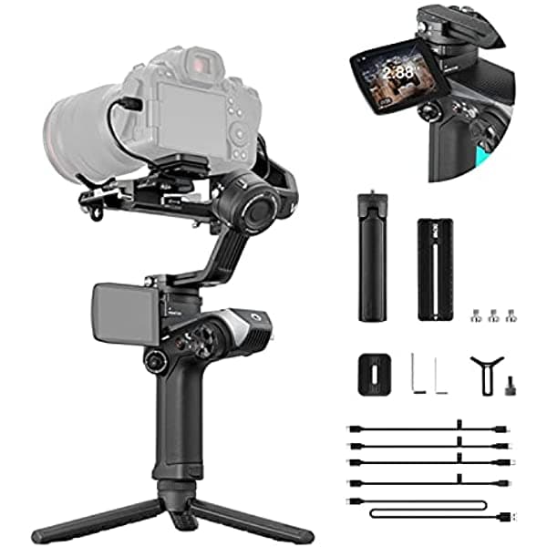 Zhiyun Weebill 2 Gimbal Estabilizador De Video Profesional Para Cámaras Sin Espejo Y Dslr Sony A7R3 A7M3 Canon 5D4 Eos R Nikon Z6 Z7 D850 Panasonic Gh5 Bmpcc Blackmagic 6K Fujifilm Panasonic 8.8 Libras Carga Útil WB2