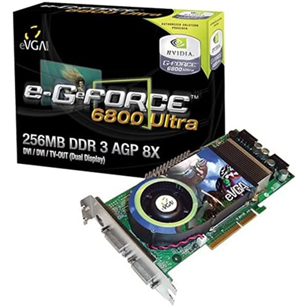 Evga E-Geforce 6800 Ultra 256 Mb Ddr3 Dual Dvi/Tv-Out Agp 8 X (256-A8-N345-Ax)