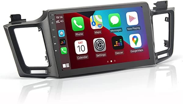 Viabecs Apple CarPlay Estéreo para Auto Bluetooth de 10.2 Pulgadas para Toyota RAV4 RAV 4 2013 2014 2015 2016 2017 2018 Central Multimedia de Radio de Un Solo Din Navegación GPS WiFi FM/AM Llamadas Manos Libres 1280 x 720