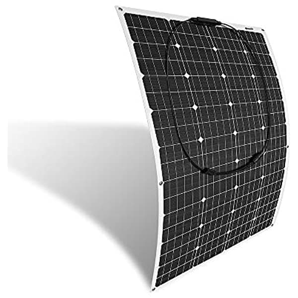 Giosolar Panel Solar Flexible 120 W 12 V Monocristalino Flexible 120 W 12 V Semiflexible Monocromático Panel Solar Cargador Fuera De Red Para Rv Barco Cabina Furgoneta Coche Superficies Irregulares GSN-GS3000-1