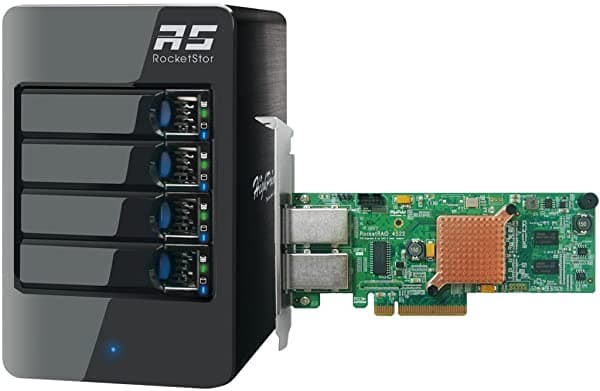 Highpoint Rocketstor 6414As - Caja De Torre Raid De 4 Bahías 6 Gb/S Sas/Sata Color Negro