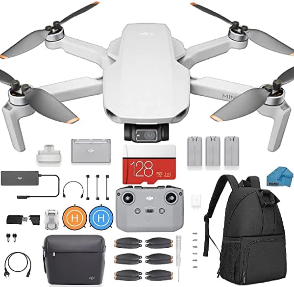 djik DJI Mini 2 Fly More Combo - Drone Ultraliviano Plegable Gimbal de 3 Ejes Cámara 4K Fotos 12MP 31 Minutos de Tiempo de Vuelo Estuche 128 GB Kit de Pads