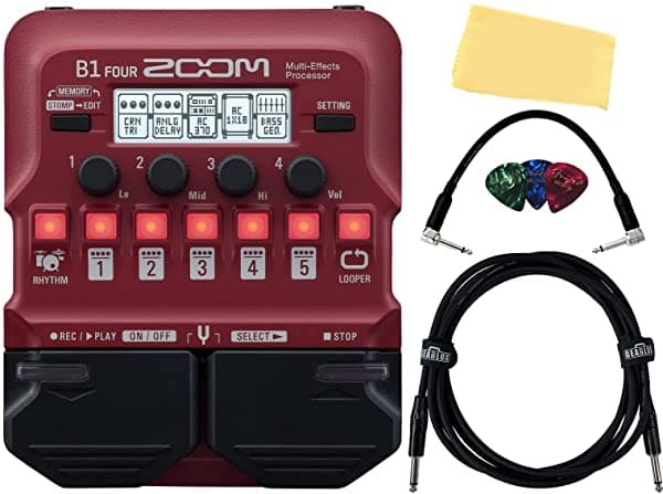 Zoom G5N - Procesador De Múltiples Efectos Con Pedal De Expresión Para Paquete De Graves Con Púas Cable De Instrumento Gearlux Cable De Conexión Y Paño De Pulido Austin Bazaar AUS-B1-FOUR-COMBO-STD
