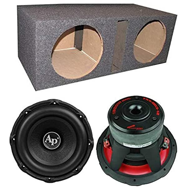 Audiopipe TXX-BD3 - 12 12" 3600 W Subwoofers Audio para Auto (Par) + Caja para Subwoofer Dual con Ventilación 49620.1