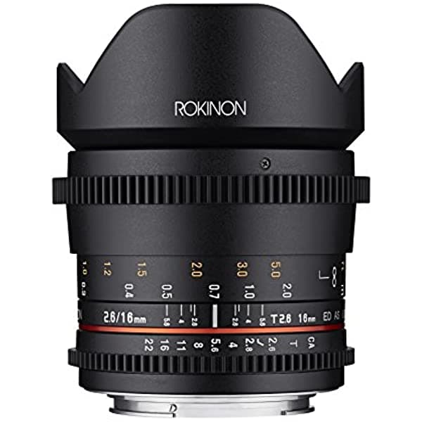 Rokinon - 16 Mm T2.6 Cine Lente Gran Angular De Fotograma Completo Para Canon Ef Color Negro (Ffds16 M-C)