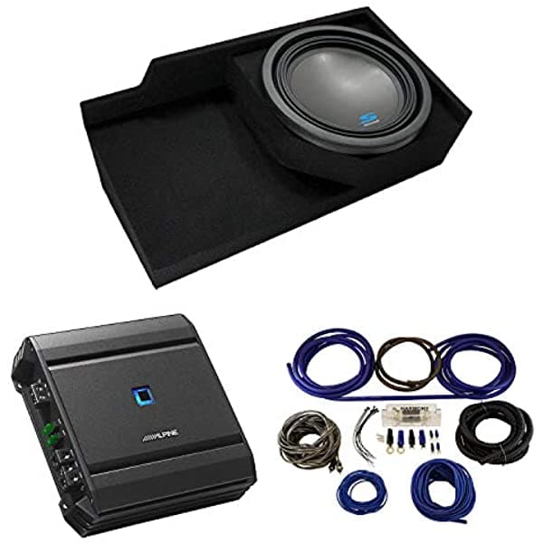 American Sound Connection Alpine Type S Bundle Compatible con Chevy CK Silverado Ext Truck 1988-98 S-W12D4 Individual de 12 Pulgadas con Caja para Subwoofer - Final 2 Ohmios ALPINE-PACK106A-AMP