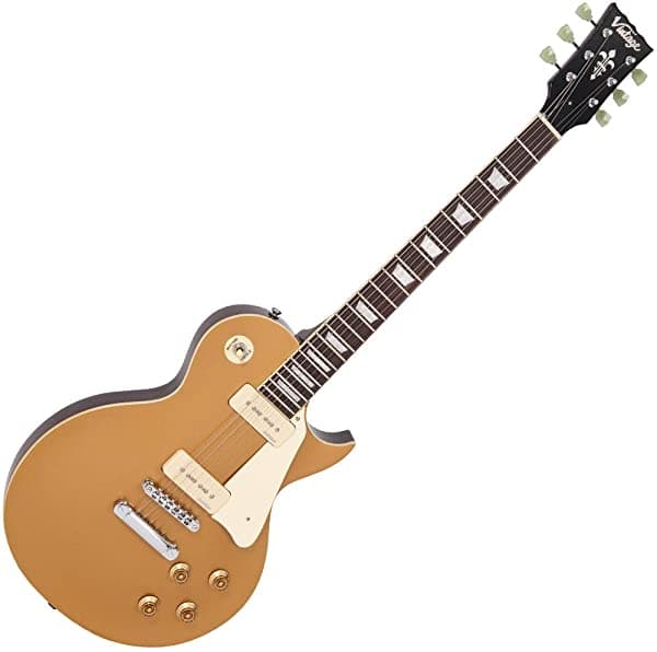 Vintage V100 - Guitarra Eléctrica Color Tapa Dorada V100GT