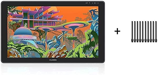 Huion Kamvas 22 Plus - Tablet De Dibujo Gráfico Con Pantalla Lcd Qd Laminada Completa 140% S Rgb Android Compatible Con Lápiz Capacitivo 8192 Soporte Ajustable De Inclinación De Presión 21.5 Pulgadas