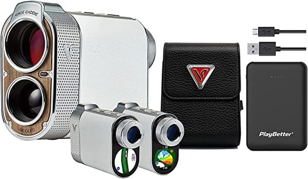 Voice Caddie Sl2 Active Hybrid Gps Golf Laser Telémetro (Con Pendiente Y Undulación Verde) | Paquete Con Cargador Portátil Grande Playbetter | Pantalla Táctil A Color Colocación De Pines Legal Del Torneo 2021