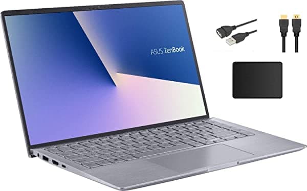 Asus Zenbook - Paquete De Accesorios Para Laptop Con Pantalla Panorámica Full Hd De 14 Pulgadas Amd Ryzen 5 4500U 8 Gb De Ram Ssd Pcie De 256 Gb Nvidia Geforce Mx350 Teclado Retroiluminado Windows 10 Gris Claro
