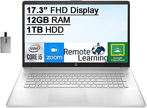 2021 HP 17.3 FHD IPS pantalla computadora 11ª generación Intel Core i5-1135G7 procesador 12GB RAM 1TB HDD teclado Intel Iris Xe Graphics