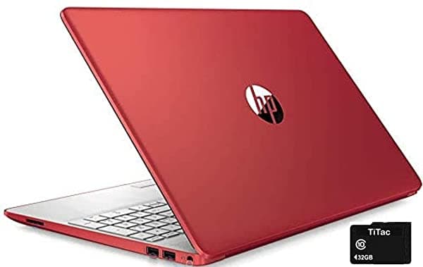 Notebook HP Pavilion 15 de 15.6" HD Intel Pentium Silver Quad-Core N5000 4GB DDR4 128GB SSD cámara web USB-C HDMI WiFi Windows 10 S rojo escarlata tarjeta Titac HP Pavilion 15.6" Laptop