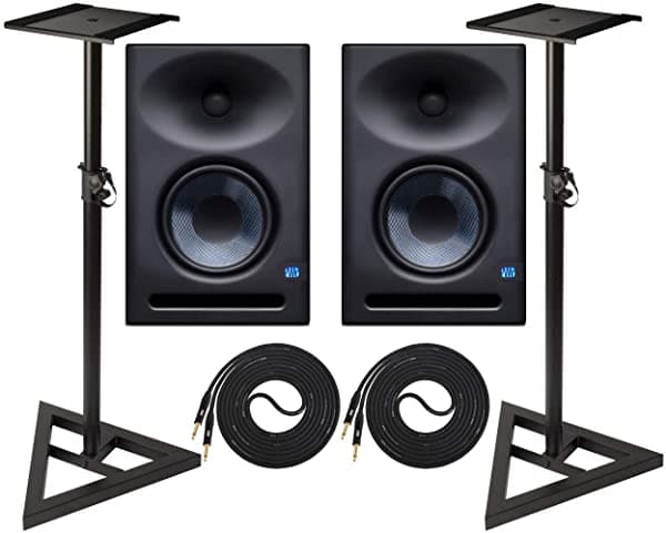 Presonus Eris E7 Xt - Par De Monitores De Estudio De 2 Vías Con Diseño De Guía De Ondas Ebm Y Soporte Definitivo Ajustable Con 2 Cables De Instrumentos