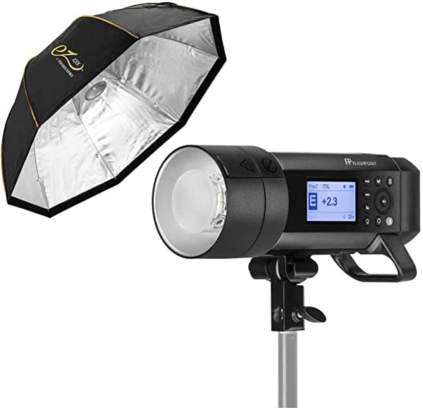 Flashpoint Xplor 400Pro Ttl - Monolight Con Batería Y Sistema De Control Remoto De Radio Integrado R2 De 24 Ghz (Con Adaptador Bowens) - Godox Ad400 Pro + Glow Ez Lock Octa Xxl Quick Softbox Para Speedlite De 60 Pulgadas