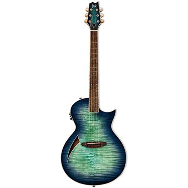 ESP LTD LTL6FMAQMB - Guitarra eléctrica (6 cuerdas cuerpo de caoba mástil de caoba y jatoba tostada 3 piezas)
