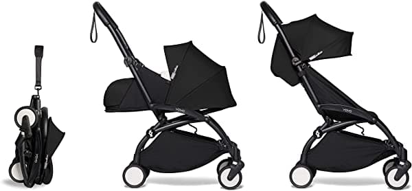 BABYZEN YOYO2 Set: Cochecito y Pack Recién Nacido 0+ en Negro, Chasis y Accesorios Incluidos, Niños hasta 22 kg
