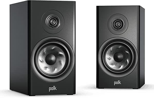 Polk Audio Reserve R200 Parlante de estantería grande, sonido dinámico y detallado, tweeter ring y woofer, Dolby Atmos, Negro