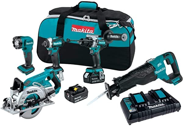 Makita Xt507Pt 18V Lxt Lithium-Ion Biskless Incolente 5-Pc. Combo Kit 5.0Ah