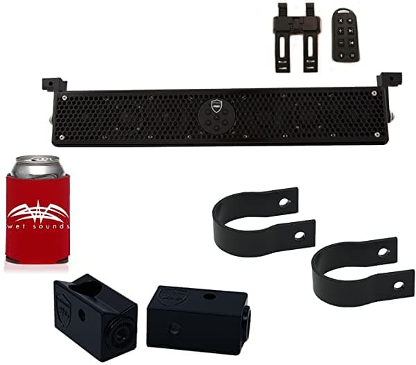 wet sounds Sondes Hombles Stealth 6 Ultra Hd Black + Utv Montaje Soportista Soporte De Control Deslizante Y Round 1.75 Tube Clamp STEALTH6ULTRAHDBRD17