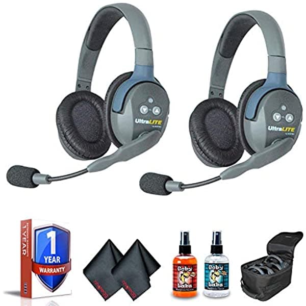 SimpTronic Tech Eartec Ul2D Ultralite - Sistema De Auriculares Para 2 Personas (Ee.Uu.) Con Kit De Limpieza 6Ave Heaphone Y Micrófono