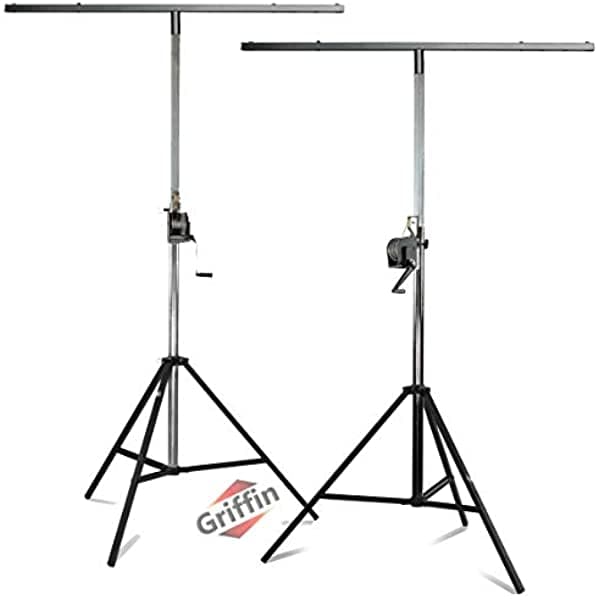 Griffin - Soporte De Luz Dj (2 Unidades) Para Iluminación De Escena Por Trípode De Altavoz Portátil De Alta Resistencia Altura Ajustable Capacidad Para 6 Luces De Lata Equipo De Rendimiento Musical OV-APL1300T