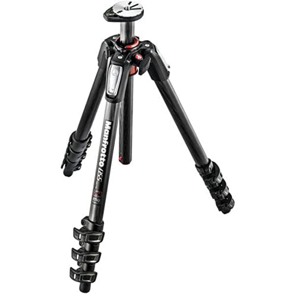 Manfrotto Mt055Cxpro4 055 - Trípode De Fibra De Carbono De 4 Secciones Con Columna Horizontal (Negro) Con Correa De Trípode Zaykir Antideslizante Con Dos Bucles De Liberación Rápida (Negro) 2143