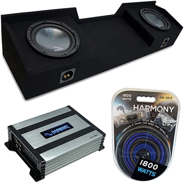 Compatible Con Chevy Silverado Extended Cab Harmony Bundle R124 Dual 12" Caja Para Subwoofer Y HA-A400.1 HA-SUB-PACKAGE184-H