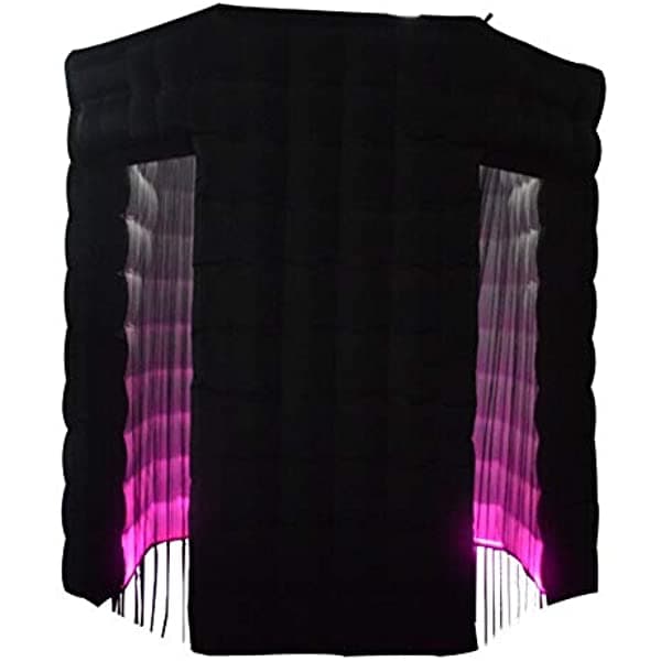 Sayok Octagon Photo Booth Inflable LED Que Cambia De Color Negro (8.2ft De Diámetro 8.2ft Alto) Con Cortina De Luces De 17 Colores Y Soplador De Aire Interior Dos Puertas V-photobooth003