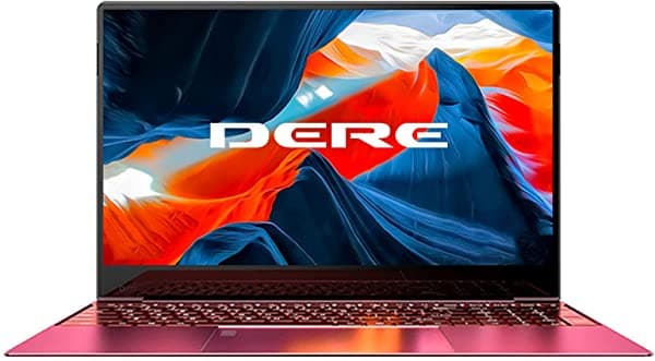 DERE Notebook Con Desbloqueo De Huellas Dactilares De 15.6 Pulgadas Con Teclado Retroiluminado De Tamaño Completo Procesador Intel Celeron N5095 12GB DDR4+256GB SSD 1920x1080 FHD Windows 10 5G WiFi USB 3.0 MBook M11 Rojo M11-12+256-R