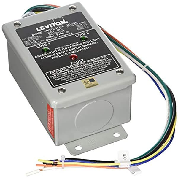 Leviton 32120-1 120/240 Voltios Monofásico Panel De Sobretensión Compatible Con Dhc Y X10 80Ka L-N Max De Corriente De Sobretensión
